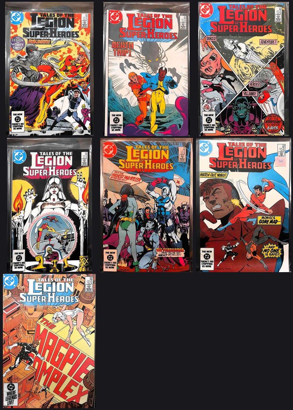 Tales of the Legion of Super-Heroes #314-320 Comic Book Lot 7 Issues DC