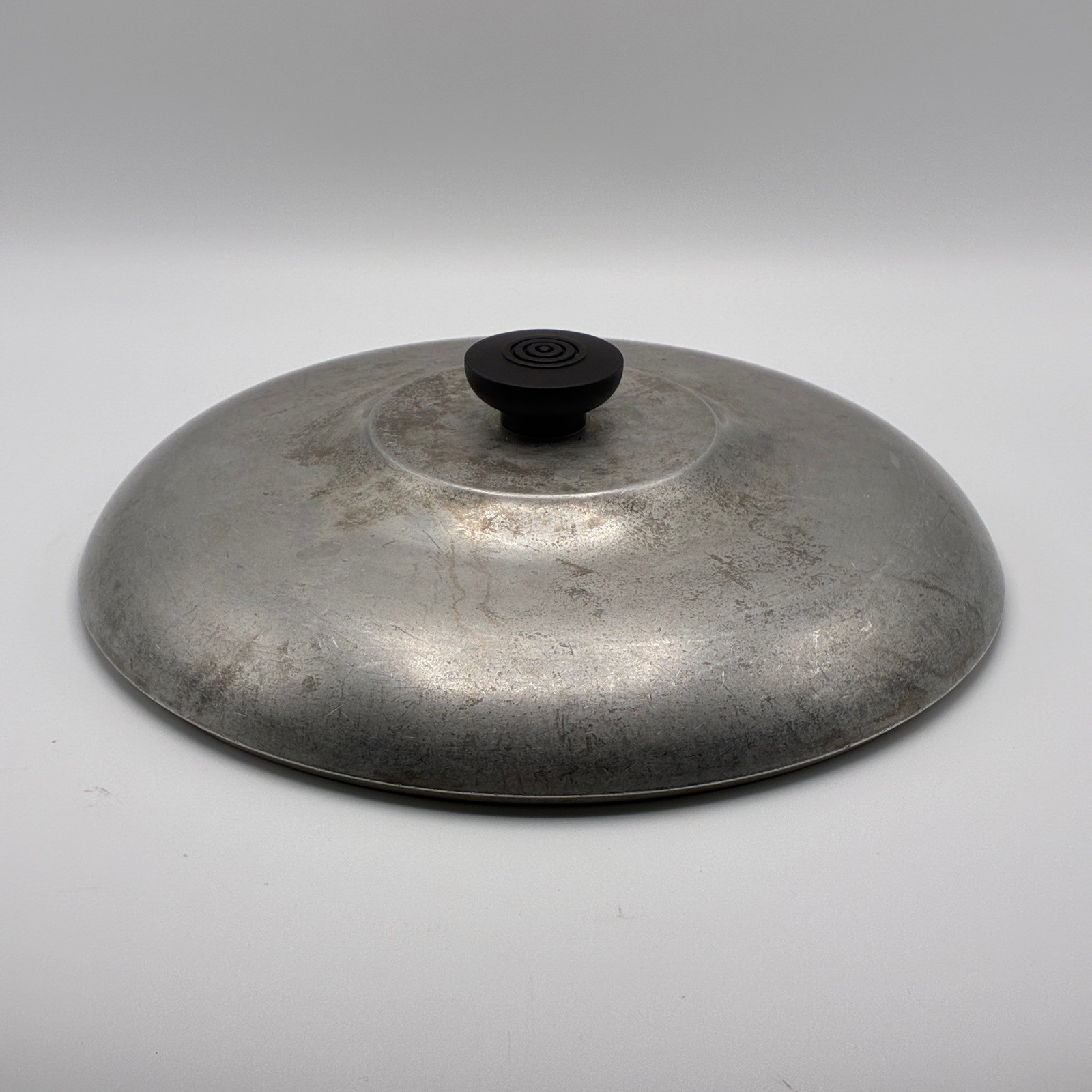Vintage Wagner Ware Aluminum Replacement Pot Pan Lid Silver 11 Inch Black Knob
