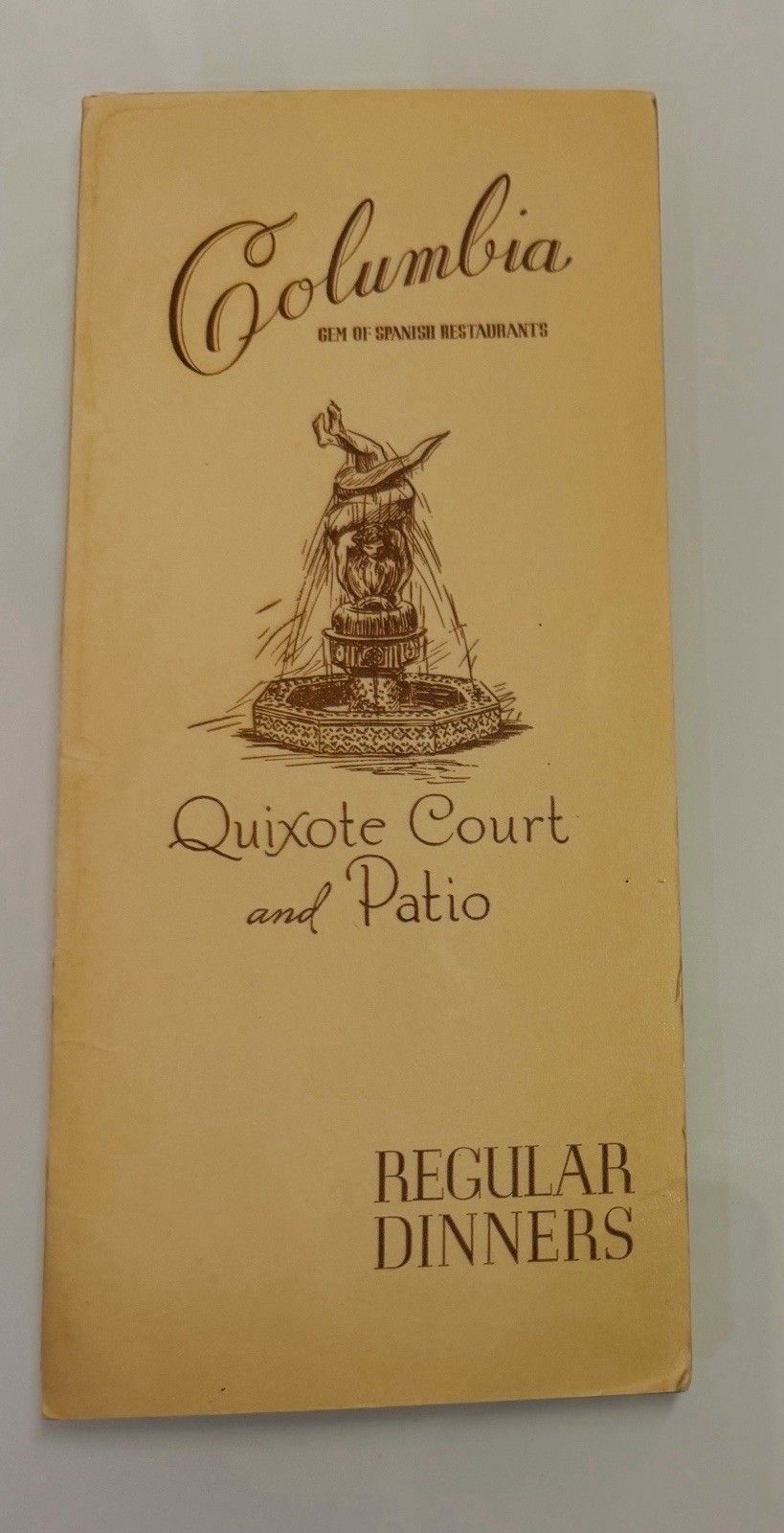%%% Columbia Spanish Restaurant Quixote Court & Patio Tampa 1940’s MENU %%%