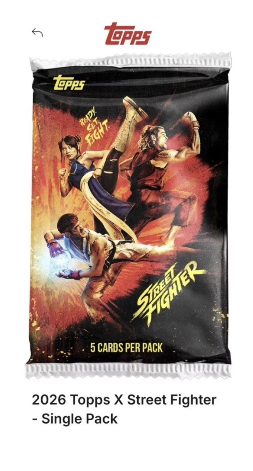 Topps 2026 Topps X Street Fighter Trading Card Single Packs