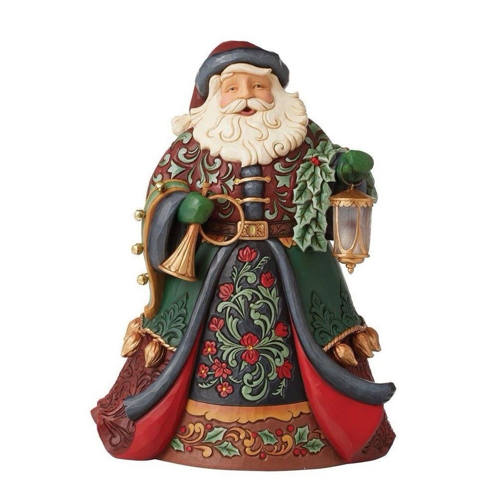 VERY RARE Large Jim Shore Glad Tidings of Joy Santa with Lantern Figurine NIB