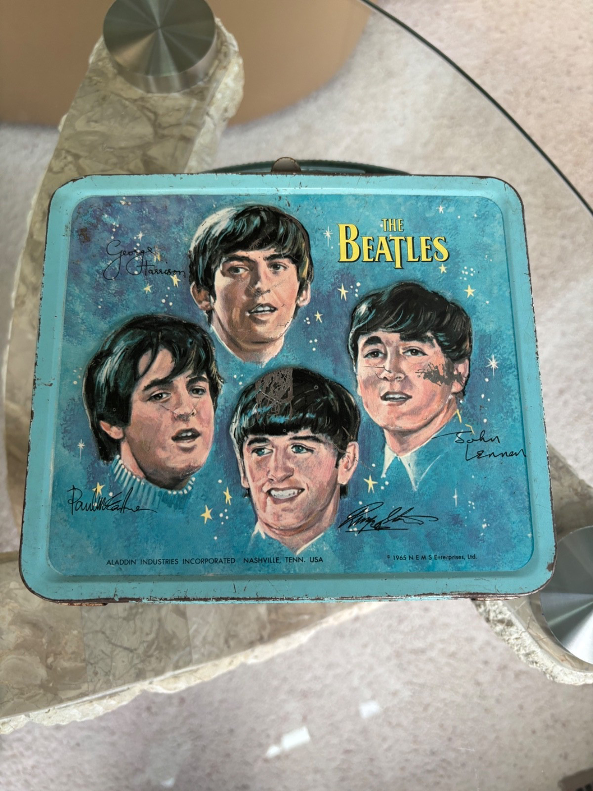 🔥RARE VINTAGE 1965 The Beatles Lunch Box no Thermos Lunchbox tin kit pail 🔥🔥