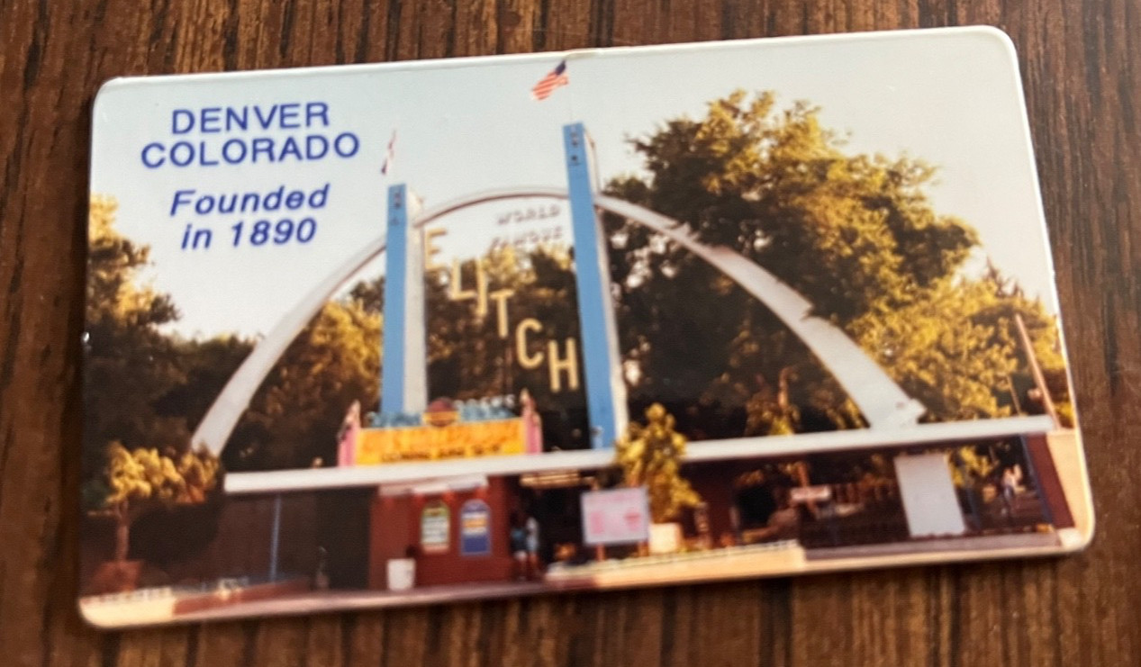 Vintage nostalgic flat vinyl fridge magnet original Elitch Amusement Park Denver