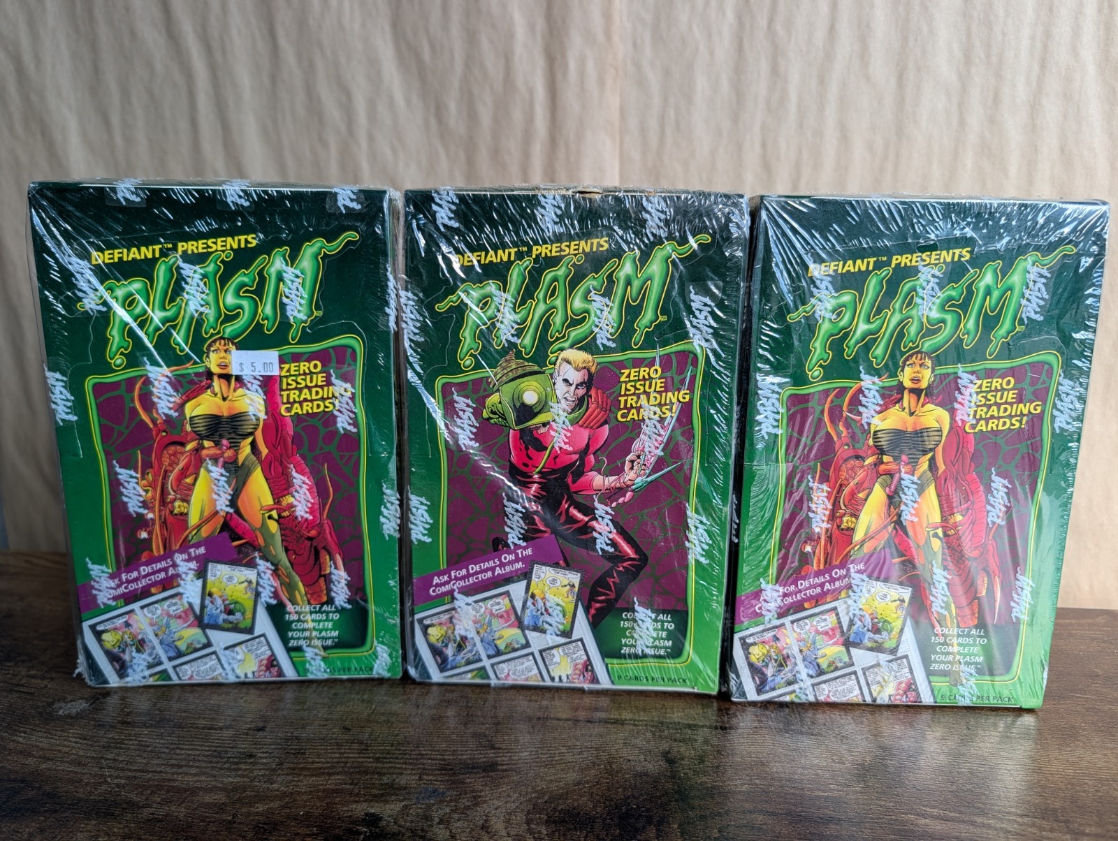 1993 Defiant Plasm Factory Sealed Box 36 Packs Comic Cards Lot Of 3