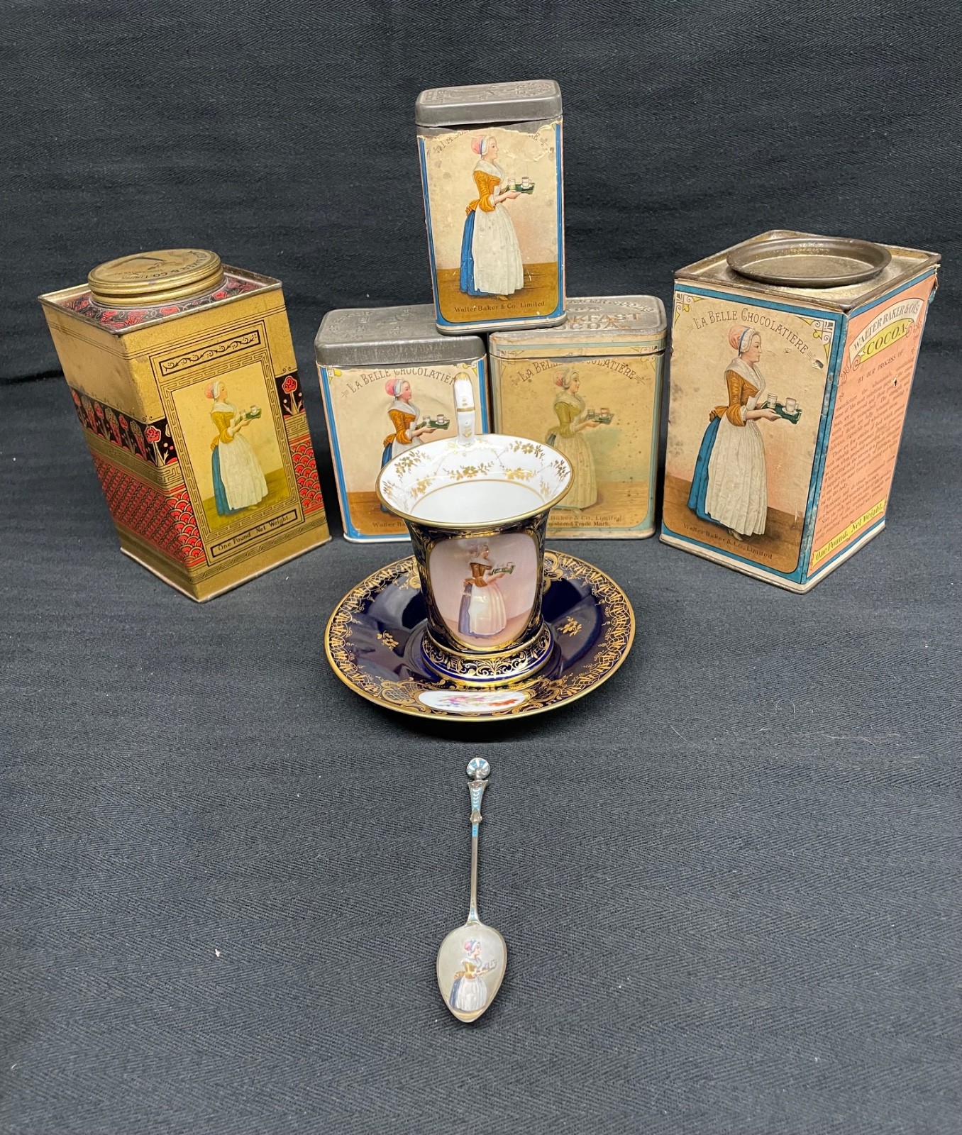 Walter Baker & Co Breakfast Cocoa Dorchester Ma 8 piece Collection AS IS