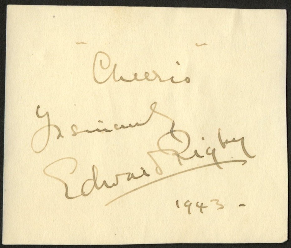 Edward Rigby d1951 signed autograph 2.5x3 Cut Character Actor PSA Stickered