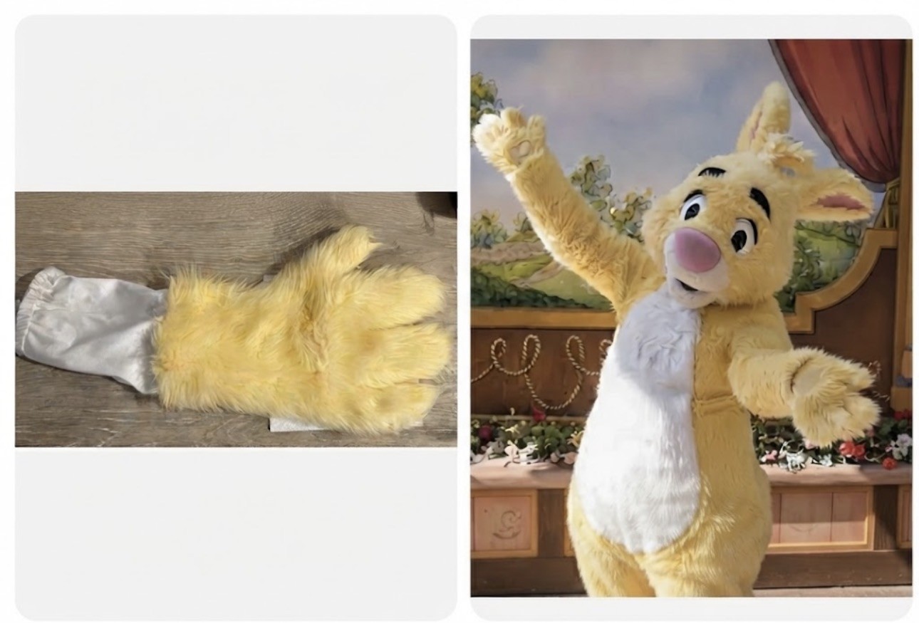 Disney Park Prop Cast Member Character Costume Rabbit From Pooh Glove Rare HTF