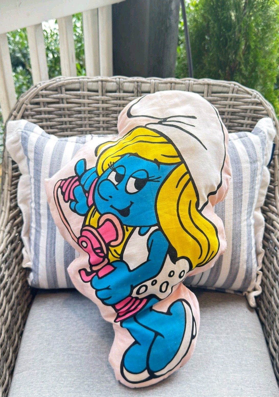 Unique 👑 Vintage 1982 Smurfette Pillow Collector's Series Limited Edition #6