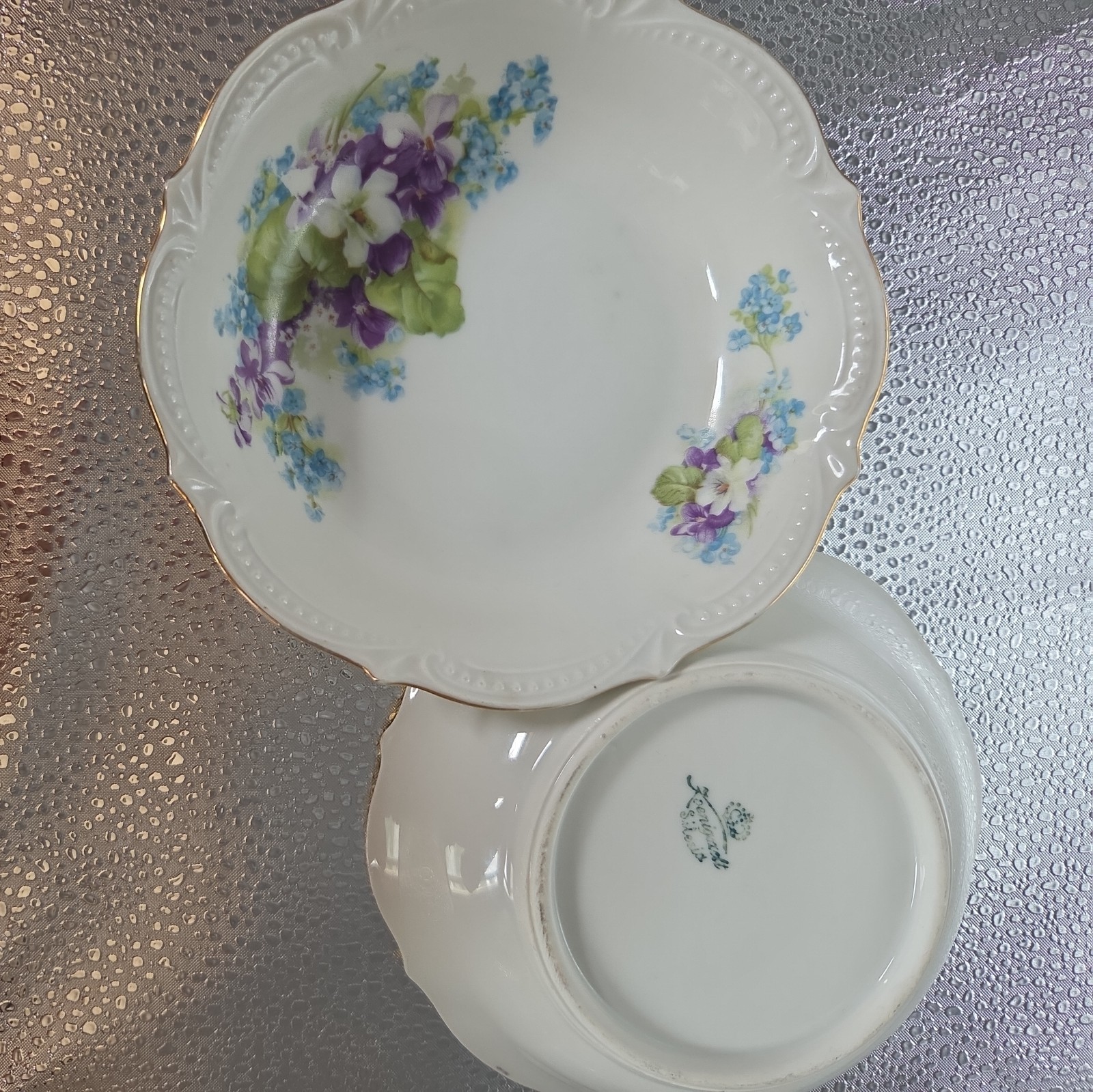 Antique Koenigszelt Silesia decorative Bowls 1920-1940s Set of 2