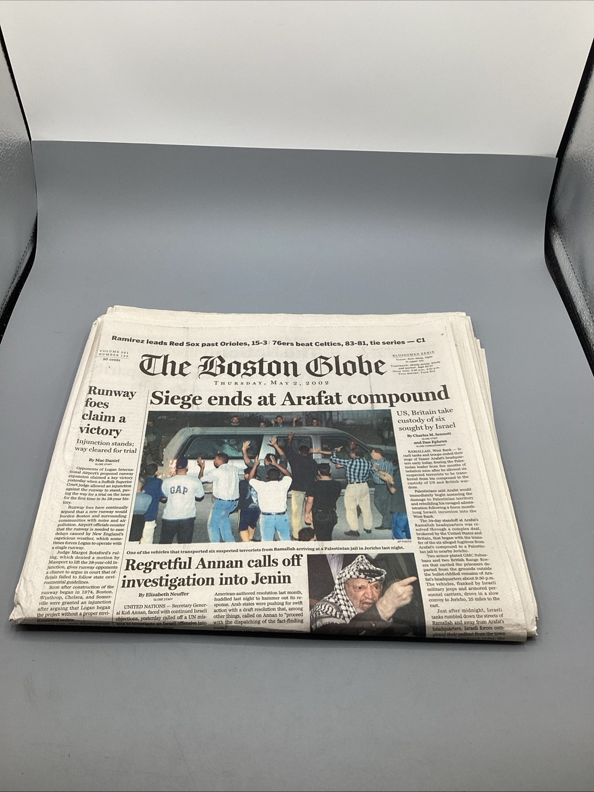May 2, 2002 The Boston Globe War On Terror/Church Abuse Full-Newspaper