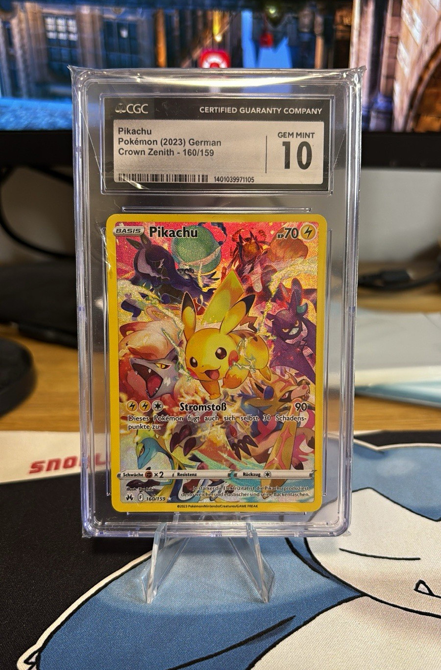 Pokemon TCG Pikachu 160/159 Crown Zenith Holo Full Art German Secret CGC 10