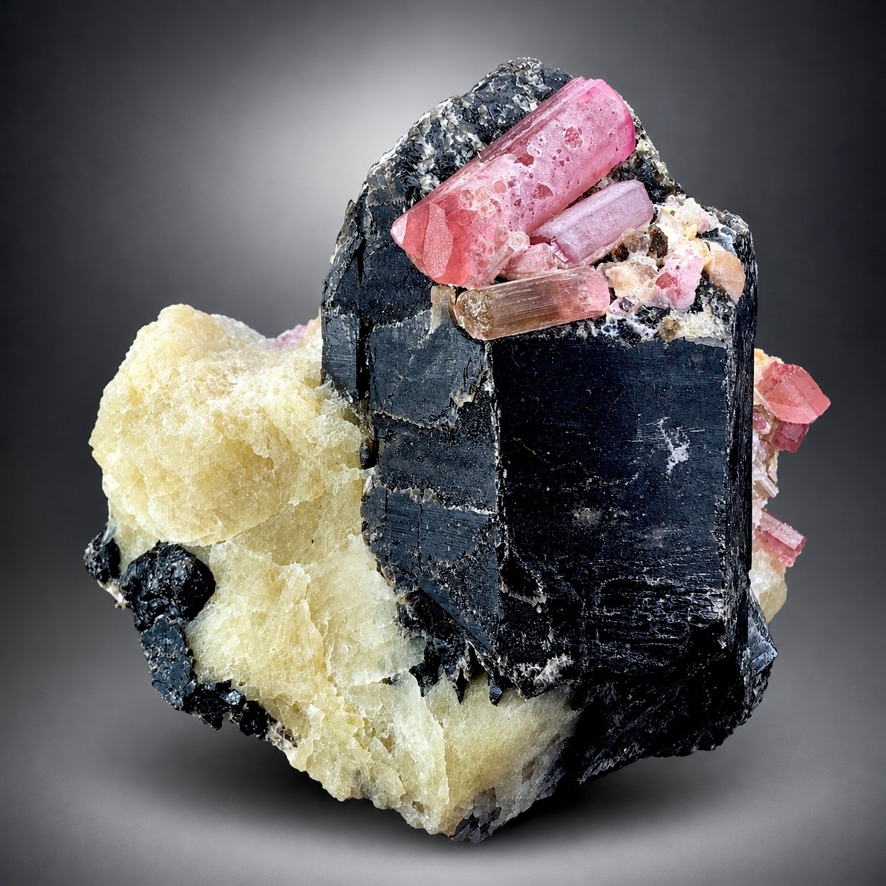 378 Grams Pink Tourmaline Crystal With Quartz Specimen From Afghanistan