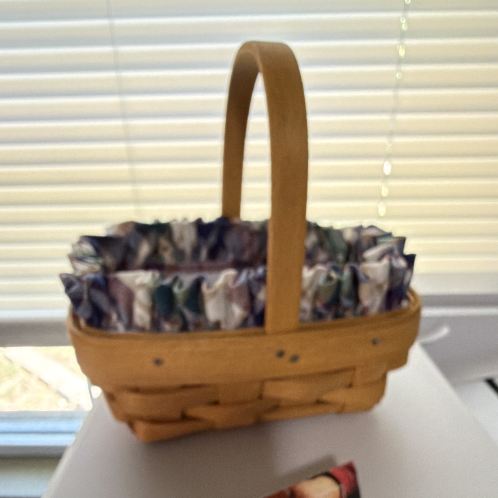 Longaberger 1999 Vintage Parsley Booking Basket with Liner and Protector #12882
