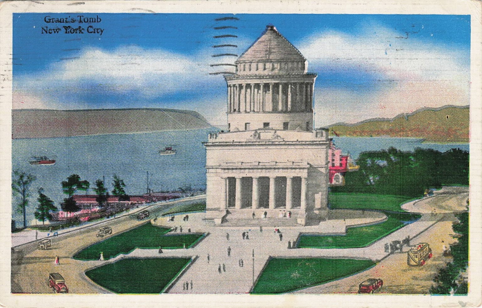 Grant\'s Tomb New York City NY Linen Postcard 1936 Posted Manhattan PC Pub