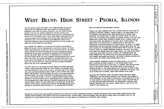 Photo:Peoria Illinois West Bluff High Street 1930s Victorian Homes HABS