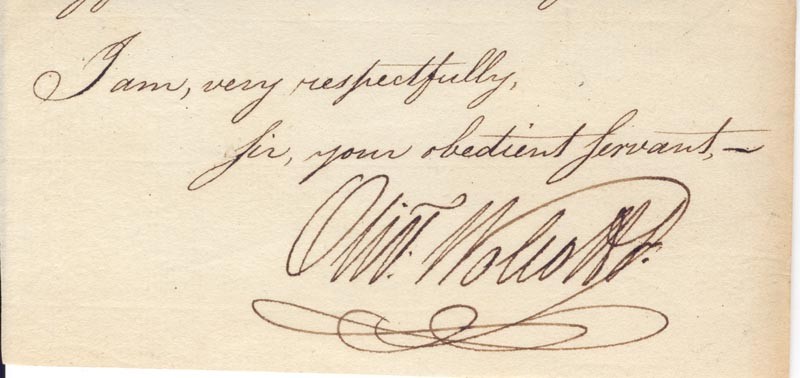 OLIVER WOLCOTT JR. - AUTOGRAPH SENTIMENT SIGNED