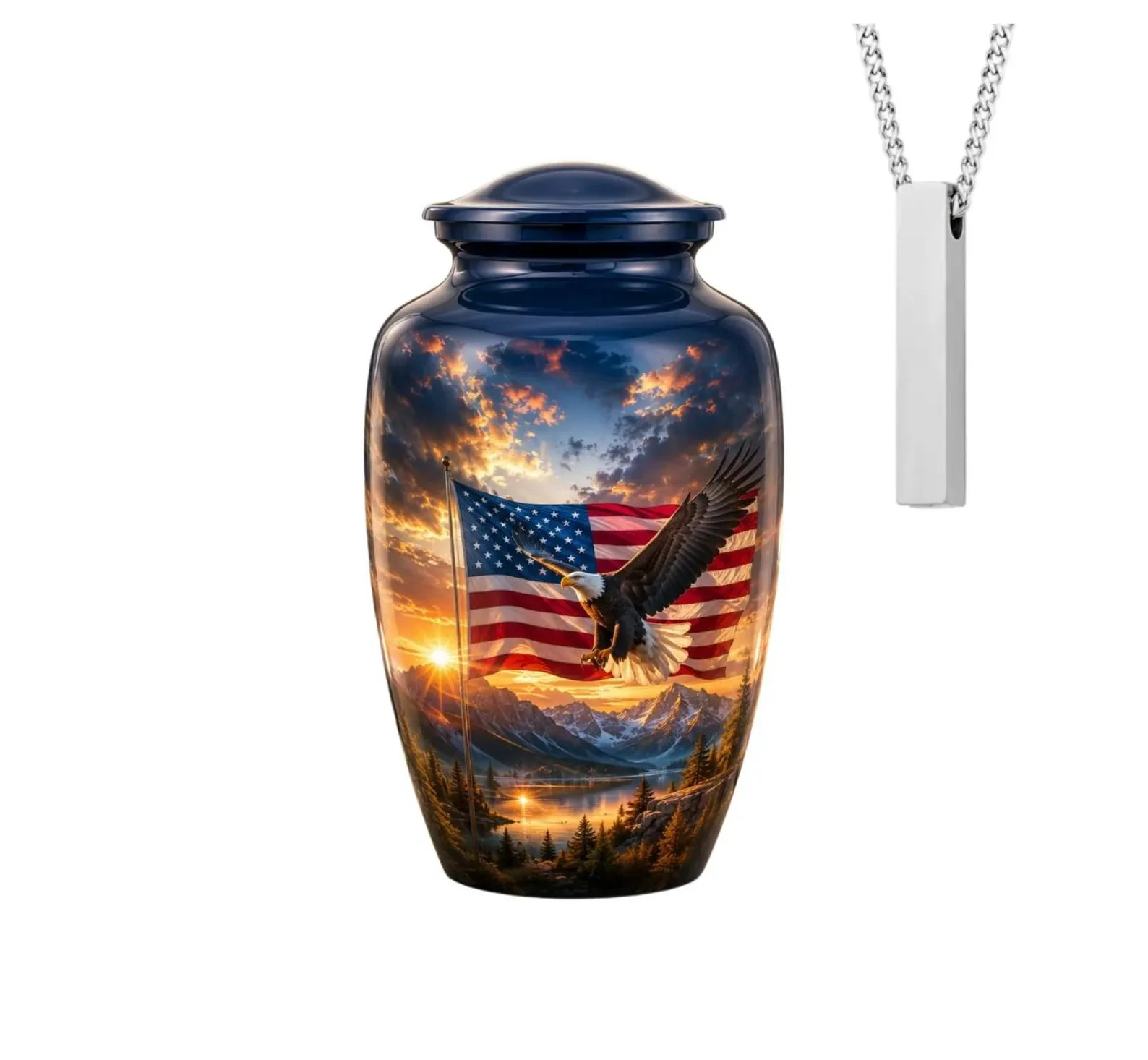 American Flag Eagle Memorial 10 Inch ship by fedex Engraving free