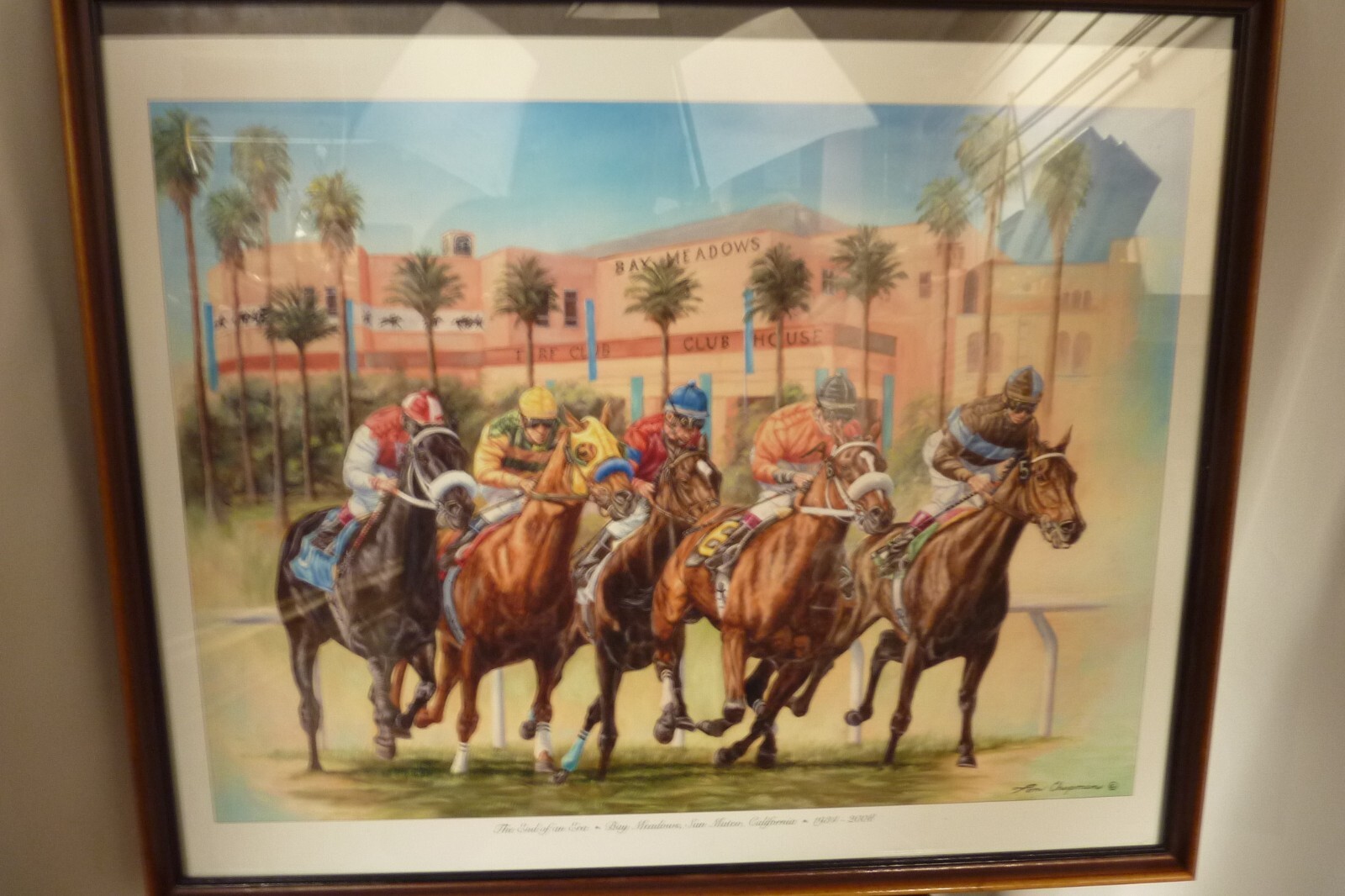 Bay Meadows Racetrack  Frame & Picture TOM CHAPMAN 1934 - 2008