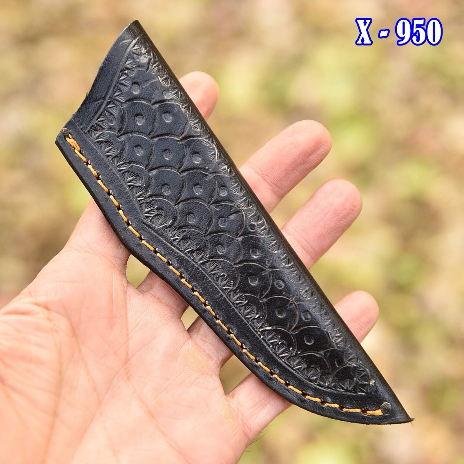 Genuine Black Leather Hand Crafted BELT SHEATH Holster FIXED BLADE KNIFE EDC