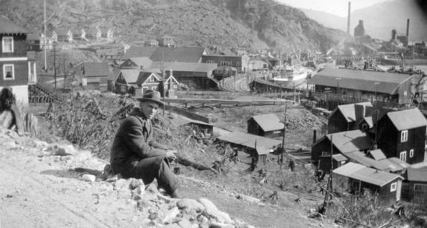 View of portion of Anyox British Columbia ca 1927 Historic Old Photo
