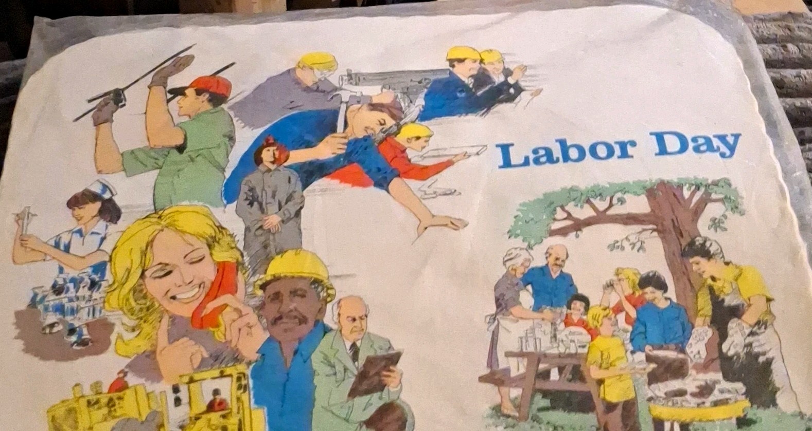 Vintage Labor Day Paper Placemats Bulk Lot - Approx. 50 Unused Pieces - Mid-Cent