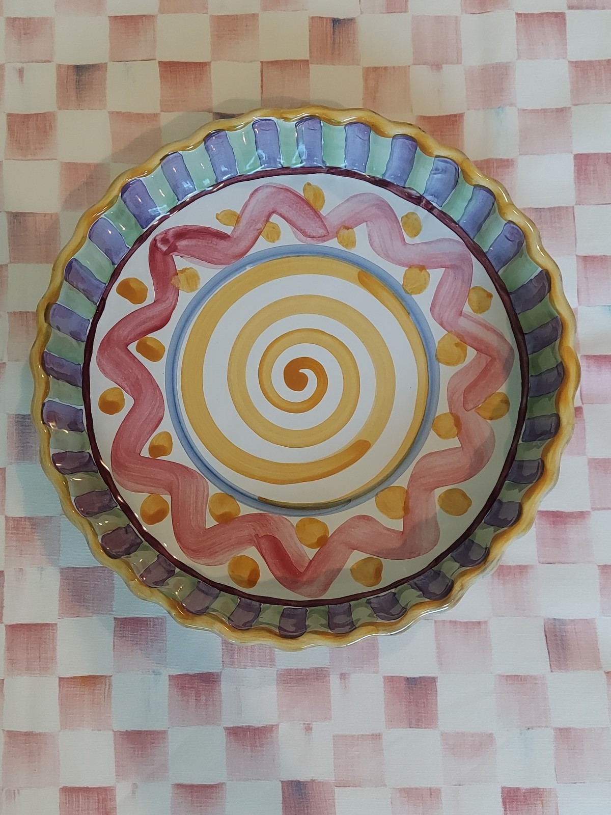 MacKenzie-Childs Piccadilly Ceramic Pie Dish
