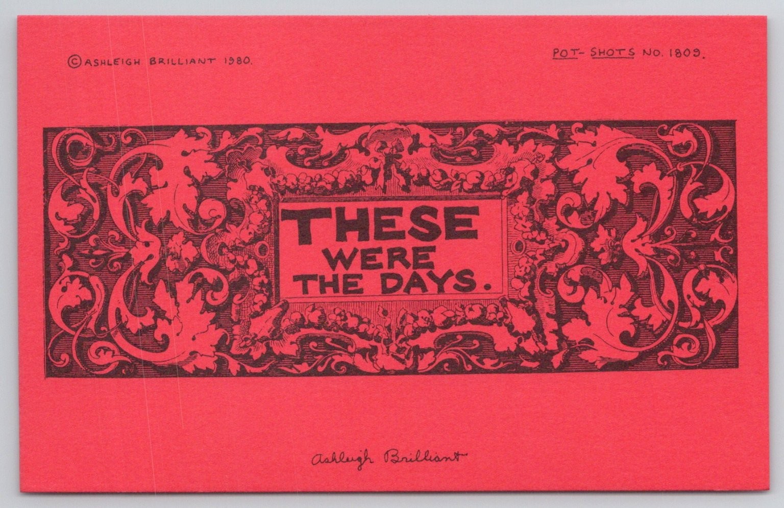 Ashleigh Brilliant Pot-Shot Postcard 1980 