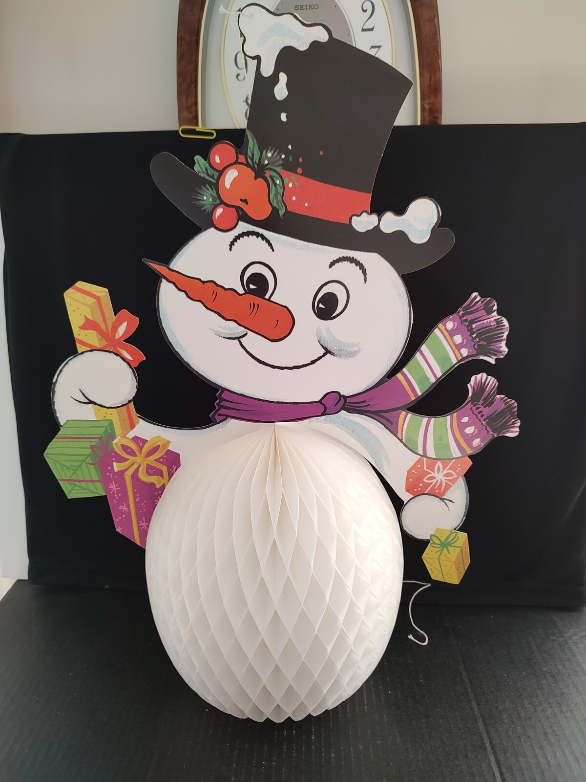 Vtg Frosty Snowman  paper Honeycomb 22\