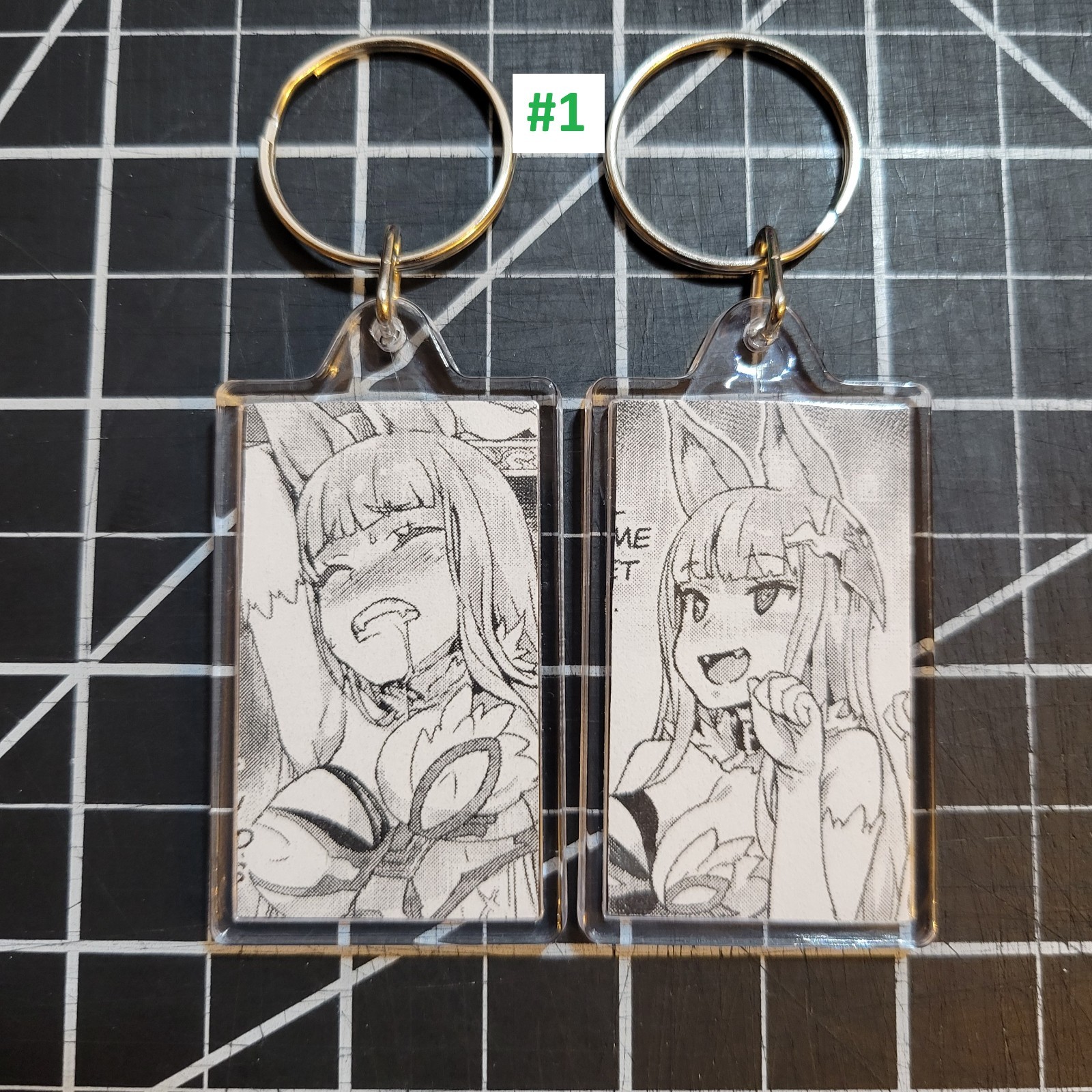 Anime Ahegao Otaku Manga Cat Girl Hand-Made Keychain