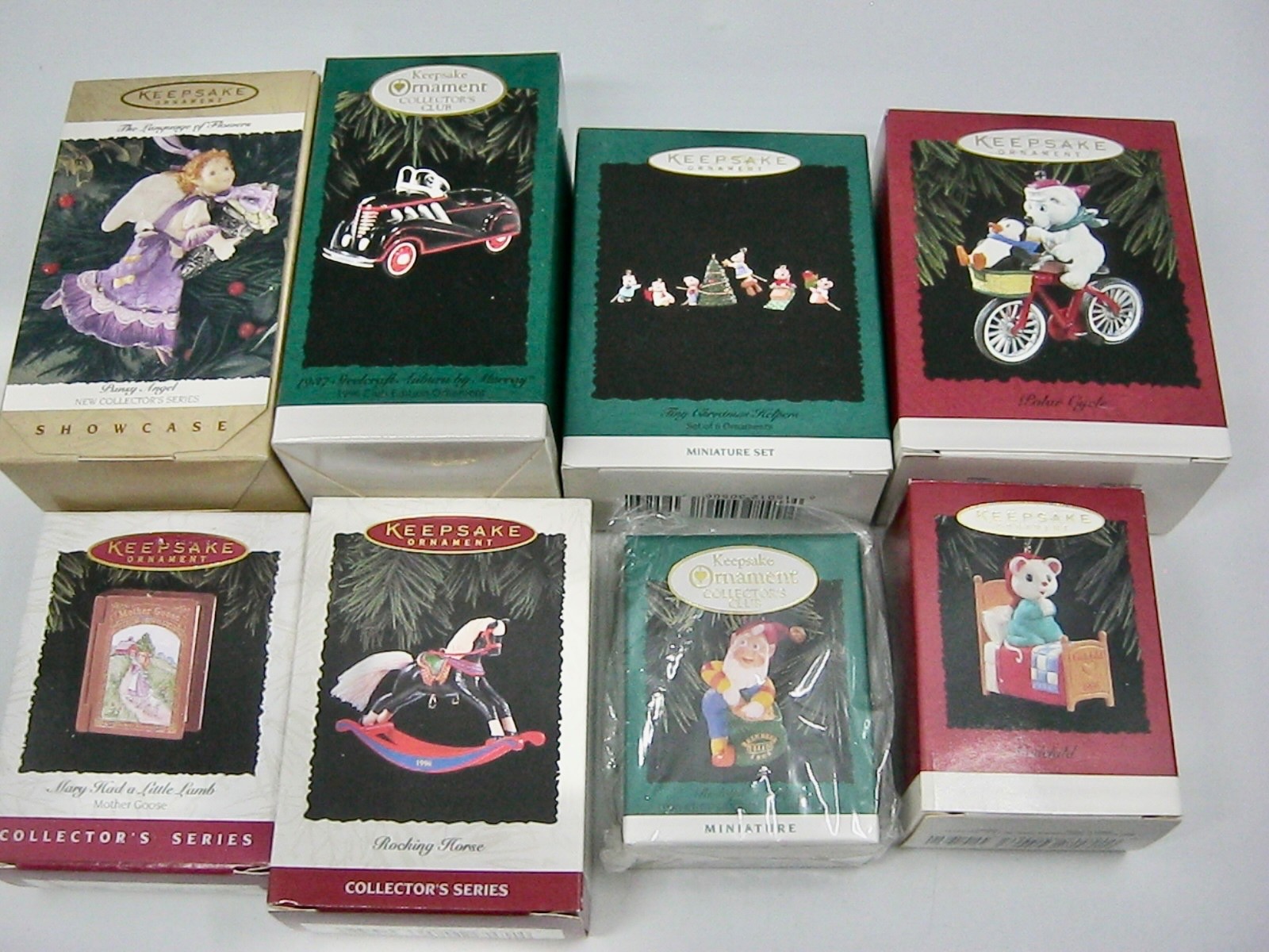 8 Hallmark Vintage 1996 Christmas Ornaments Original Boxes w/Price Tabs Keepsake