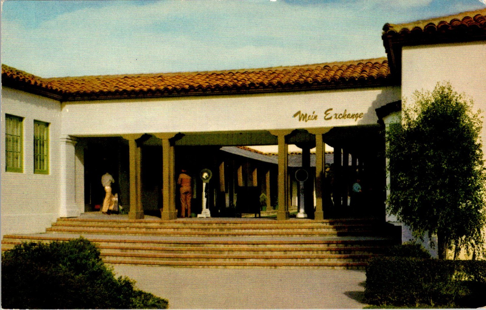 Hamilton AFB California Post Exchange Cafeteria Building Chrome Postcard