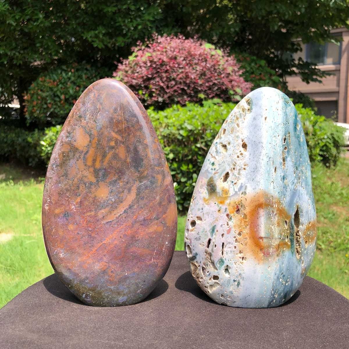 2pcs5.8LB Natural Ocean Jasper Polished Large Crystal Display Piece Healing 6528