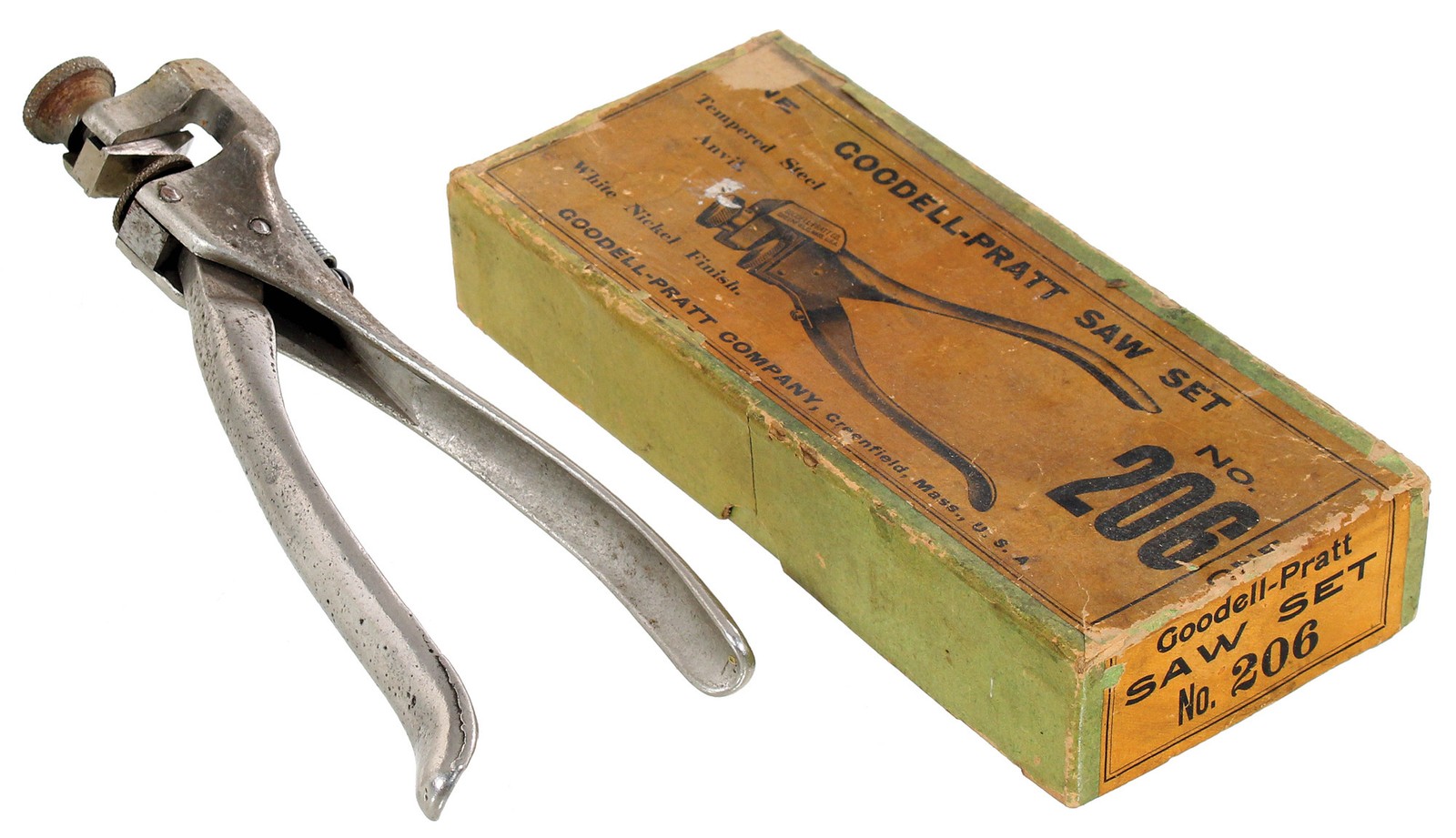 Goodell-Pratt Company No. 206 Saw Set - Full Nickel Plating - Original Box