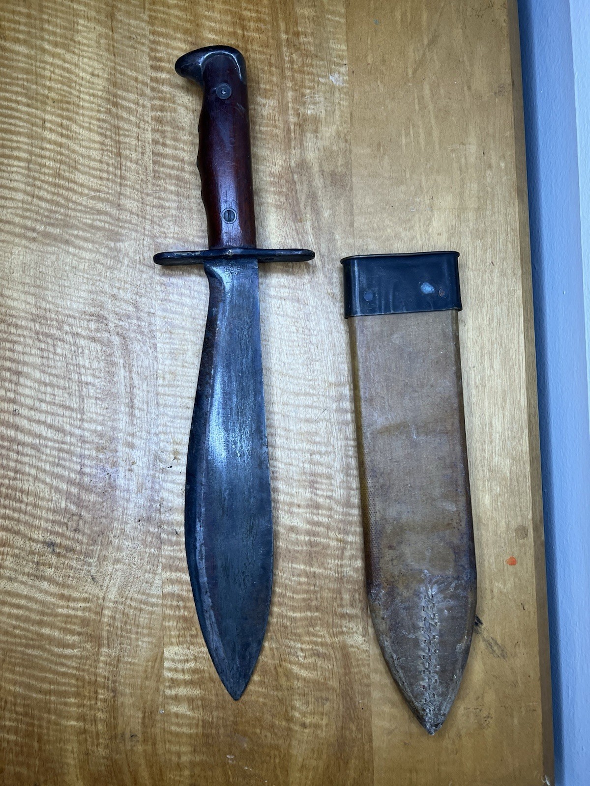 WWI US Model 1917 Bolo Knife Plumb St Louis w/ Scabbard Military Original  USMC