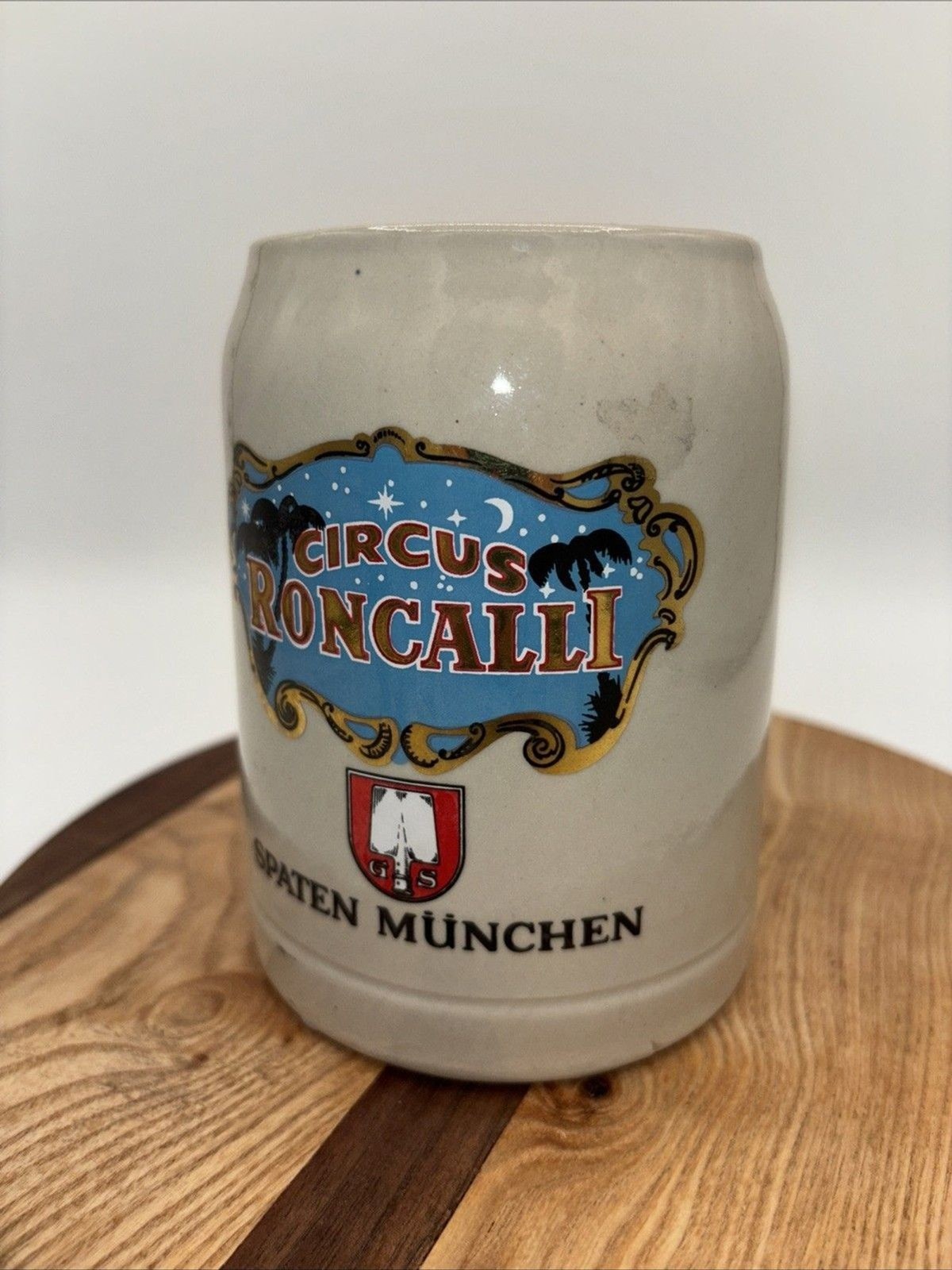 *  Vintage Rastal Grenzhausen 1987 Beer Stein/Mug Circus Roncalli Spaten Munchen