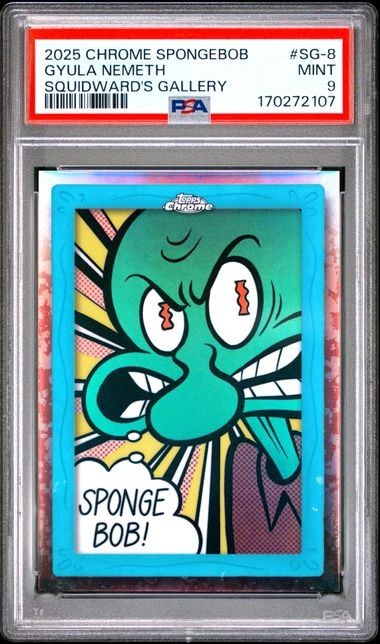 2025 Topps Chrome SpongeBob Squidward’s Gallery SG-8 Gyula Nemeth PSA 9 MINT