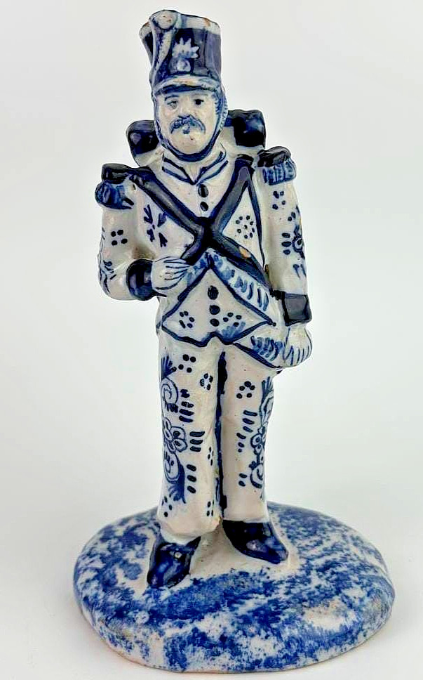 Antique Dutch Delftware Soldier Figure De Porceleyne Claeuw 18th C Claw Mark