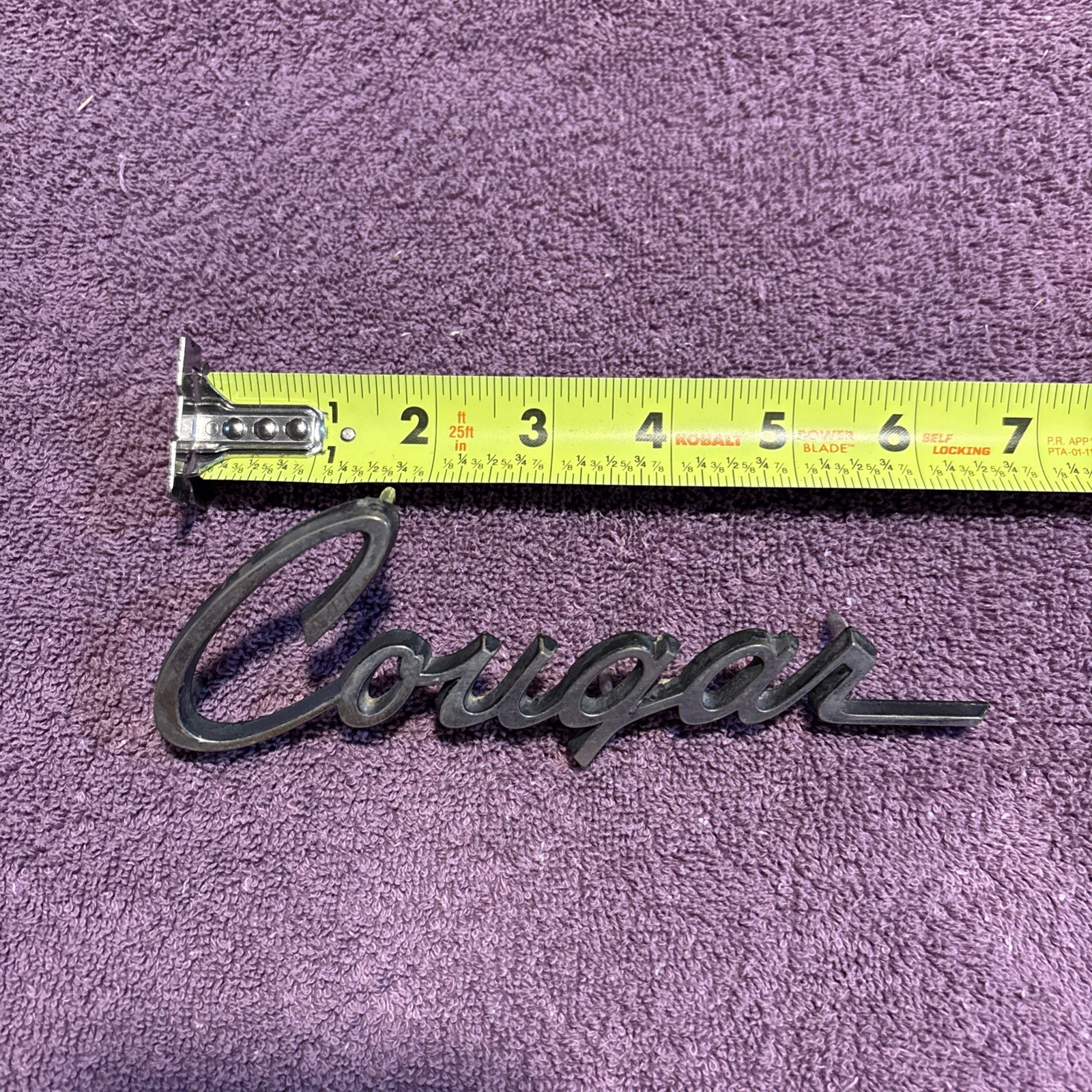 Vintage Original OEM  1960s or 1970s Mercury Cougar Script Emblem