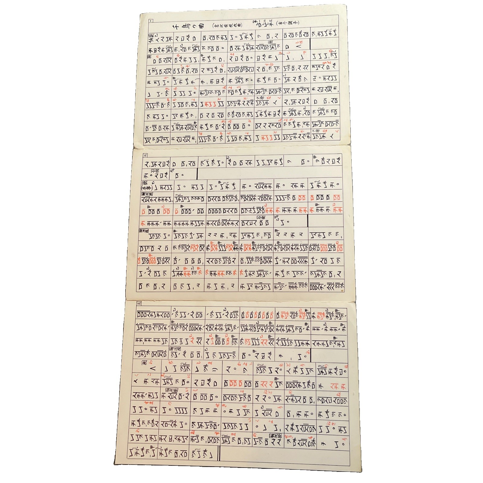 Vintage Japanese Shakuhachi Flute Sheet Music - Tozan-ryū School - Chidori 