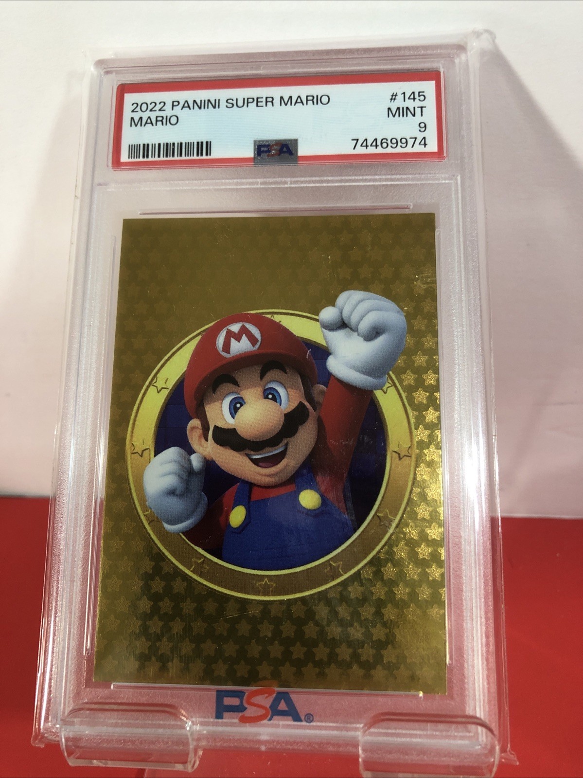 MARIO - 2022 Panini Super #145 GOLD FOIL Card ~ Mario 💥 PSA 9 MINT