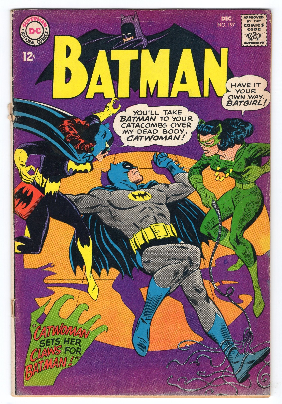 Batman 197 1967 DC Comics G+ 2.5 4th App SA Catwoman 5th App Batgirl Robin