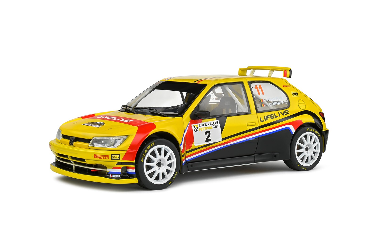 Solido 1:18 Peugeot 306 Maxi Yellow #2 Neuville Cornet Rally Diecast S1808304 Solido 1:18 Peugeot 306 Maxi Yellow #2 Neuville Cornet Rally Diecast S1808304