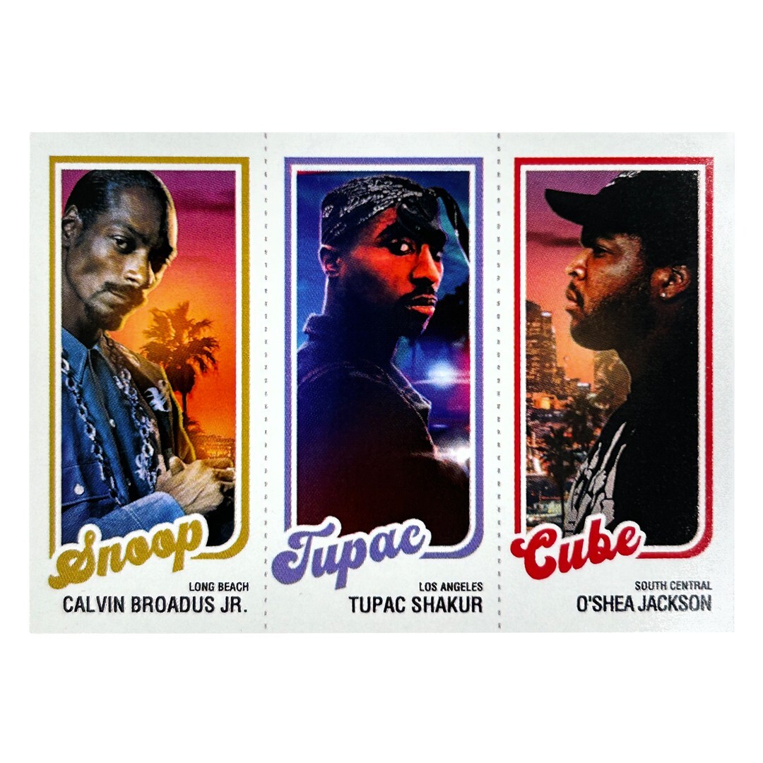 SNOOP 2PAC CUBE 1980 West Coast All Stars Topps Design Hip-Hop Trading Card