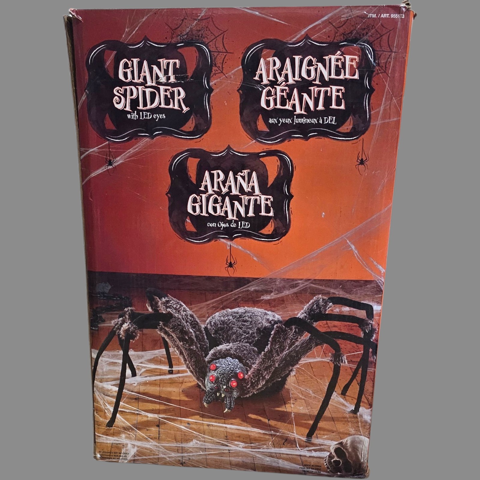 Costco Giant Monster Spider Light Led Eyes  4.5 Feet Halloween Decor See Desc.