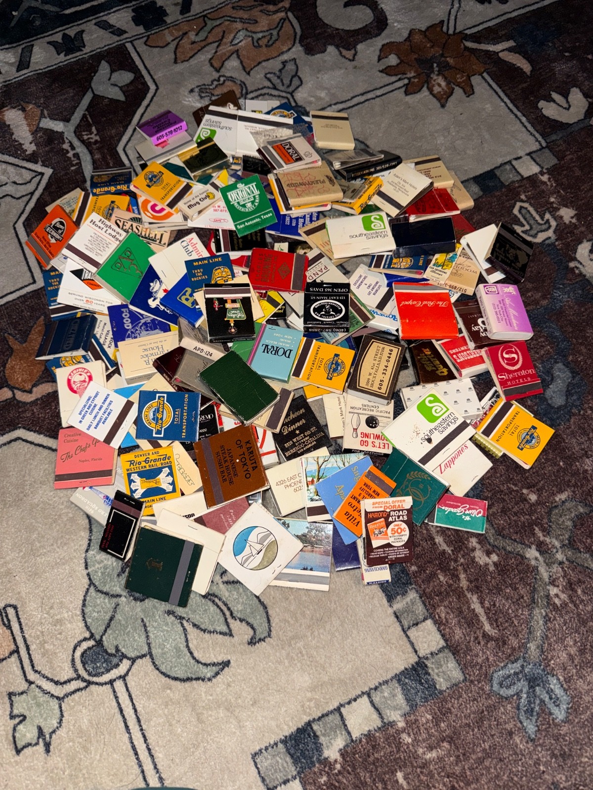 Huge Vintage Matchbook Lot 55+ UNSTRUCK Mid-Century Retro Ephemera for Craft, Ar