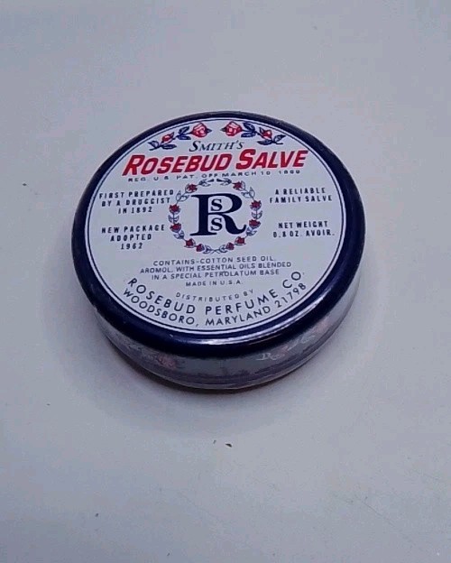Vintage ROSEBUD Smith's Rosebud Salve Lip Balm 0.8 Oz Tin NIB Sealed See Pics 