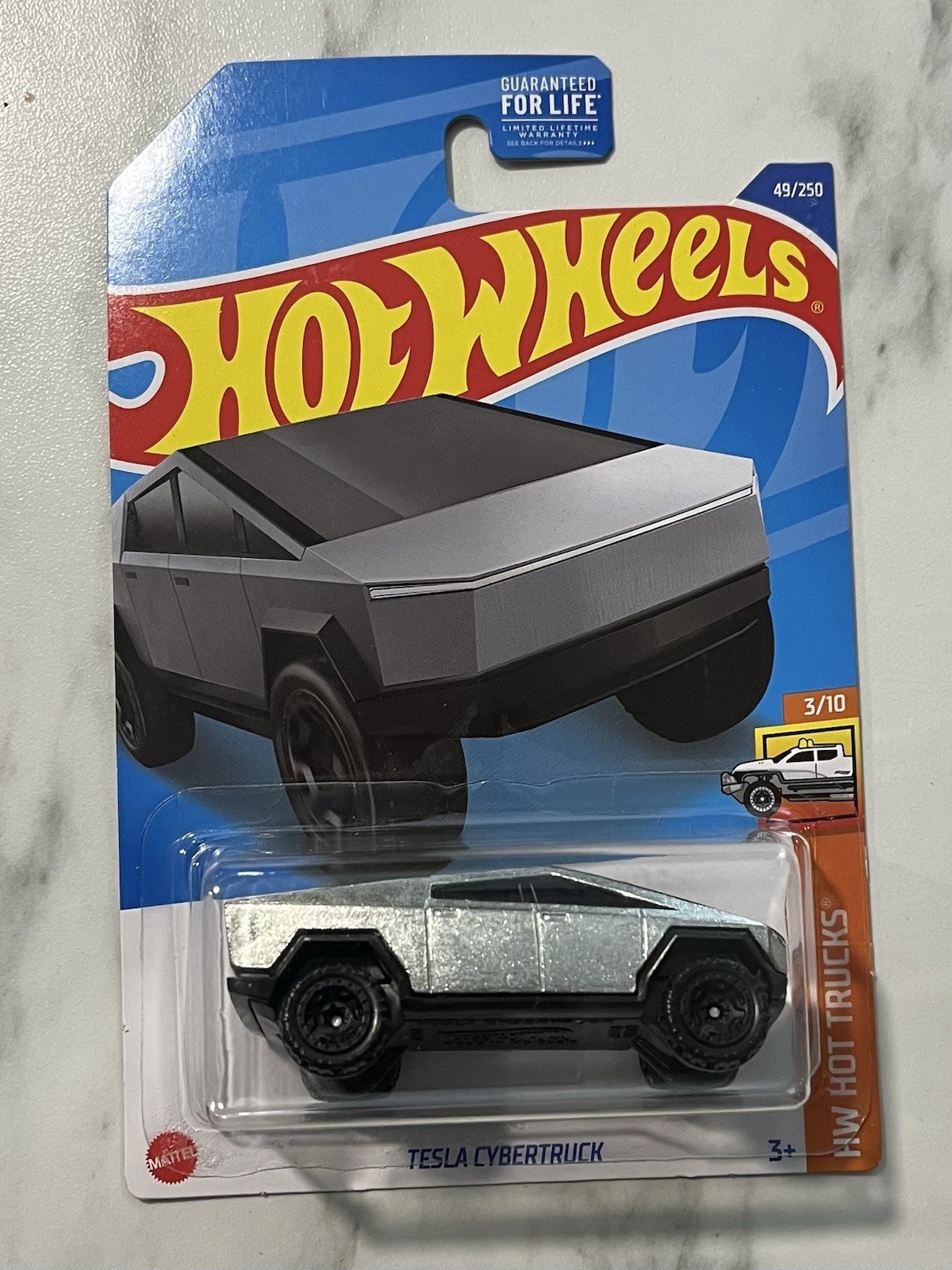 2022 Hot Wheels Tesla Cybertruck Silver HW Hot Trucks 3/10 49/250