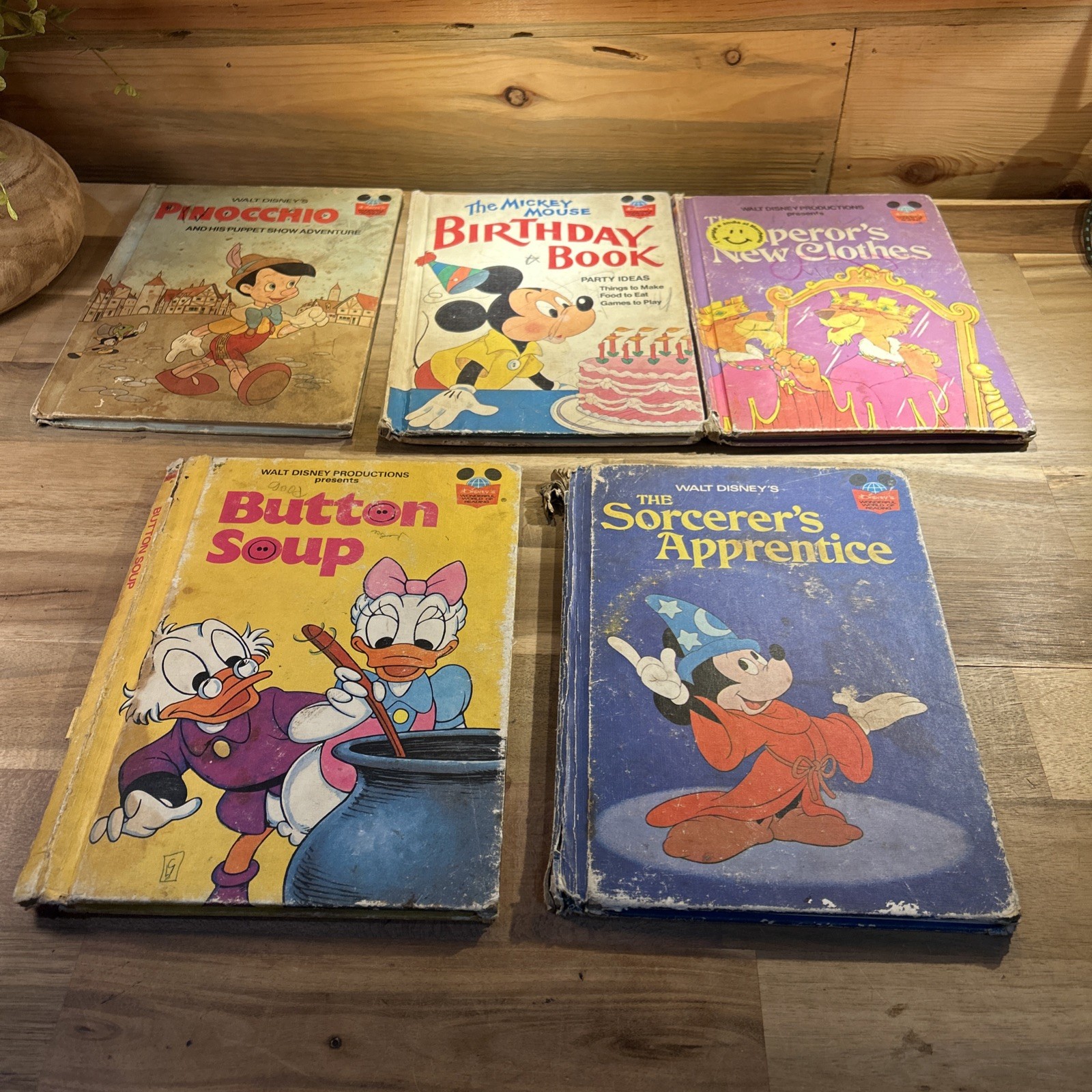 Lot of 6 Vintage Walt Disney Hardcover Books 1970s Wonderful World of Reading
