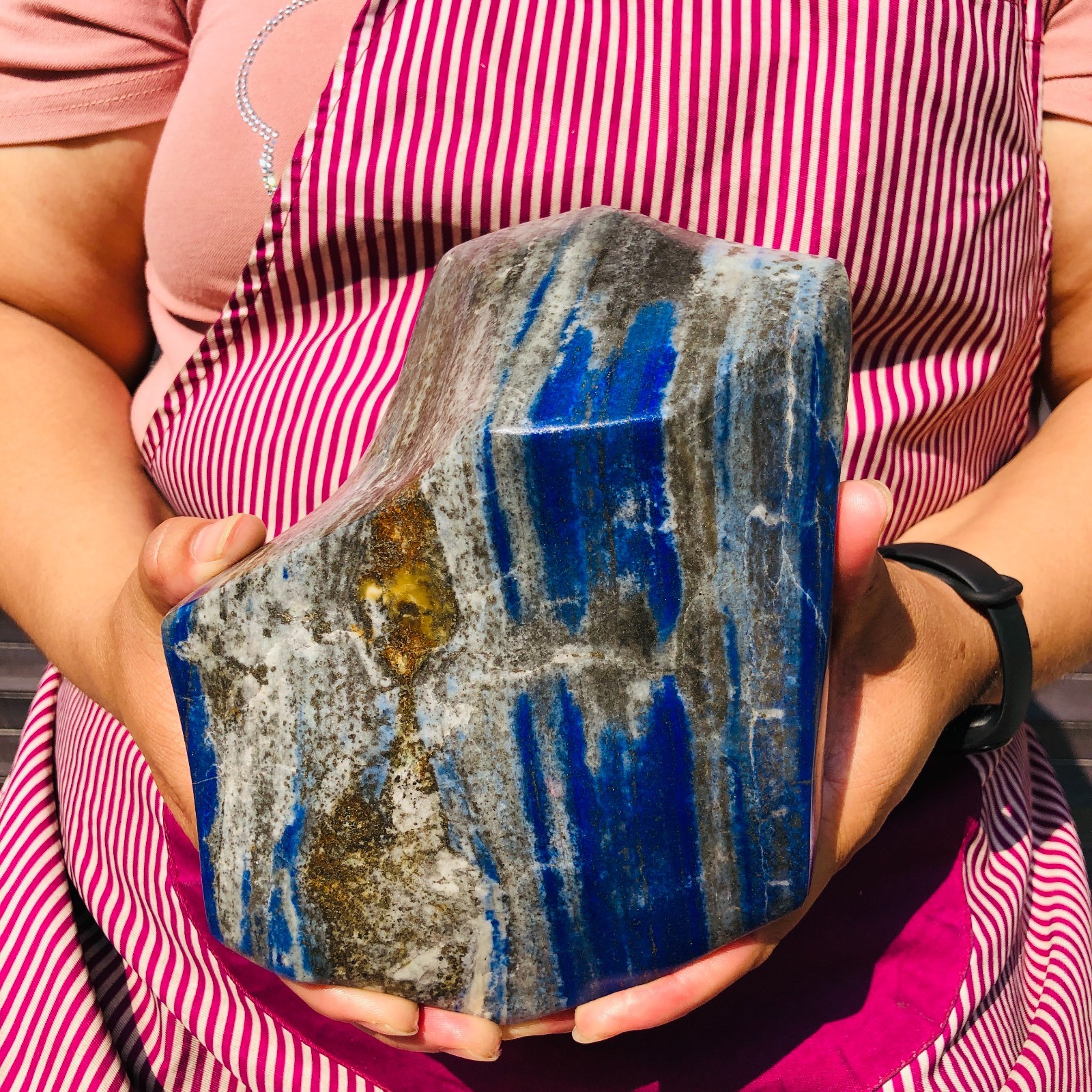7.15LB Natural high-grade lapis Hand Polished Crystal Mineral Specimen Healing