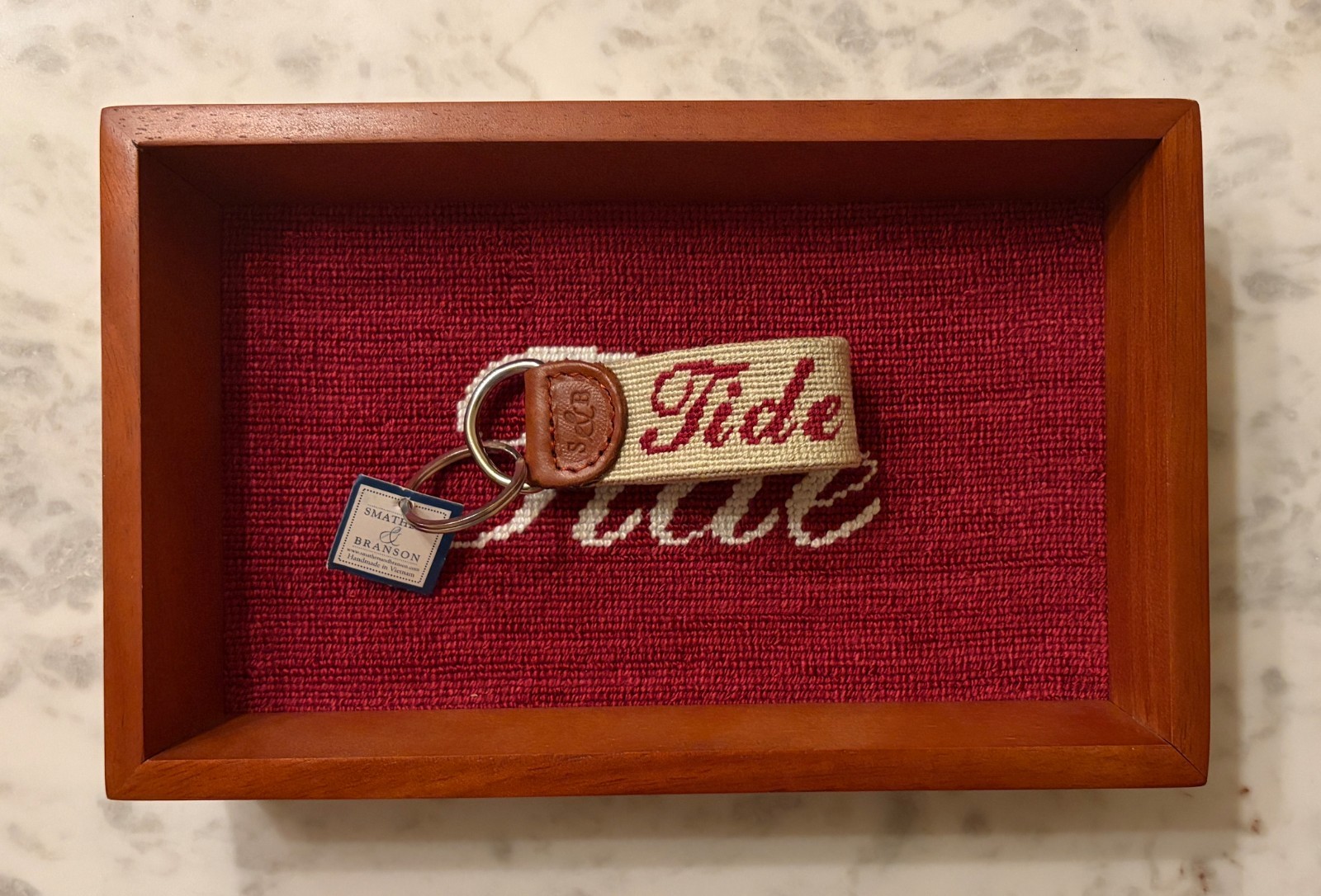 Smathers & Branson Key Fob Key Ring Alabama Crimson TIDE Khaki